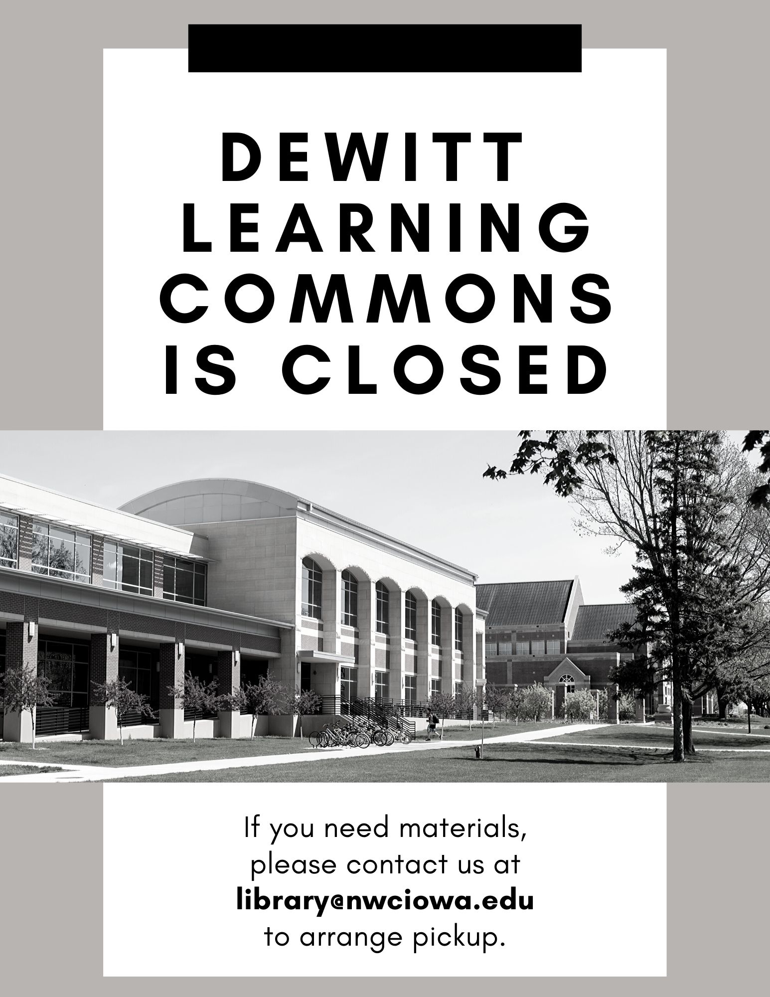 DeWitt Learning Commons is Closed